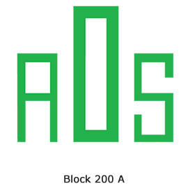 Chain Stitch Monogram Block 200 A