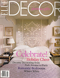 Jane Wilner custom linen feature in Elle Decor